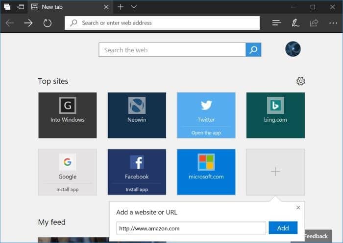 add websites to top sites in Microsoft Edge in Windows 10 pic4