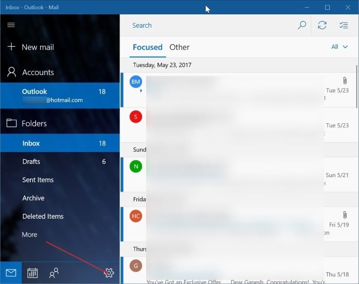 add yahoo mail account to Windows 10 mail step1