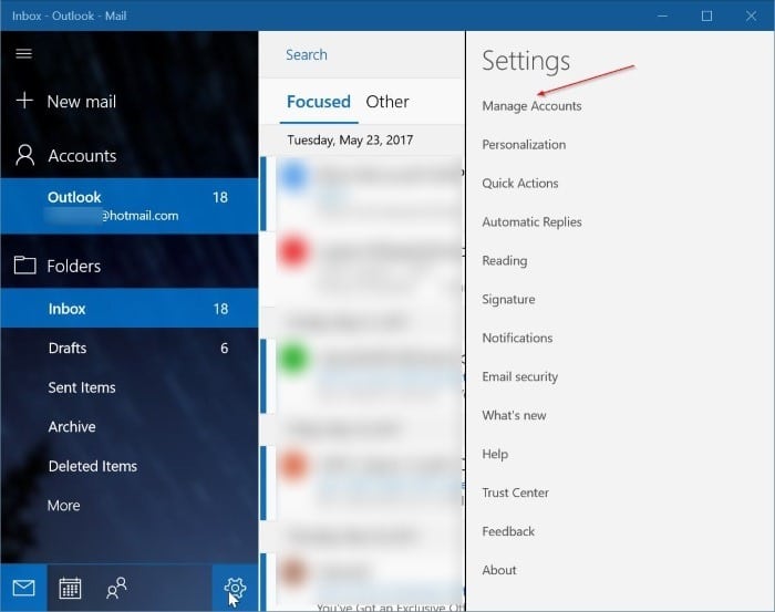 add yahoo mail account to Windows 10 mail step2