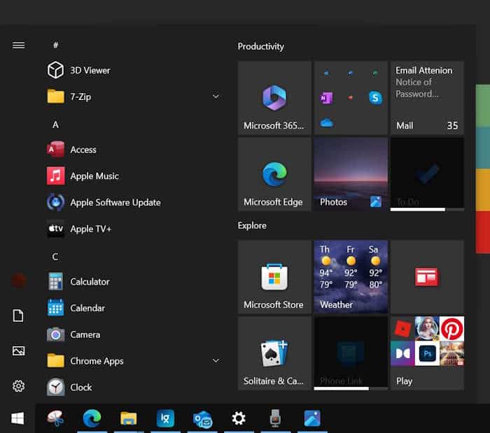 all apps button missing from Windows 10 Start menu pic1