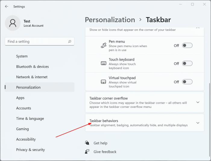 auto hide taskbar in Windows 11 pic4