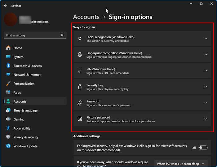automatic login in Windows 11