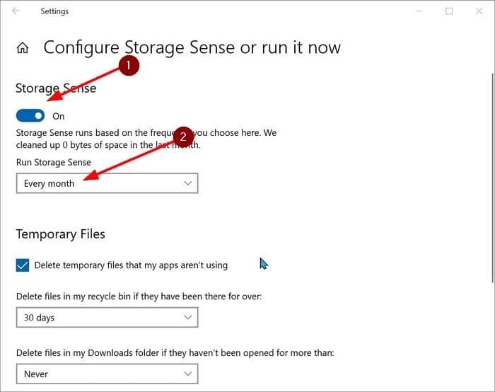 automatically delete old files from Recycle Bin in Windows 10 pic2