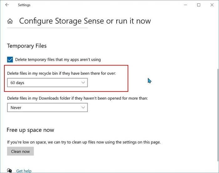automatically delete old files from Recycle Bin in Windows 10 pic3