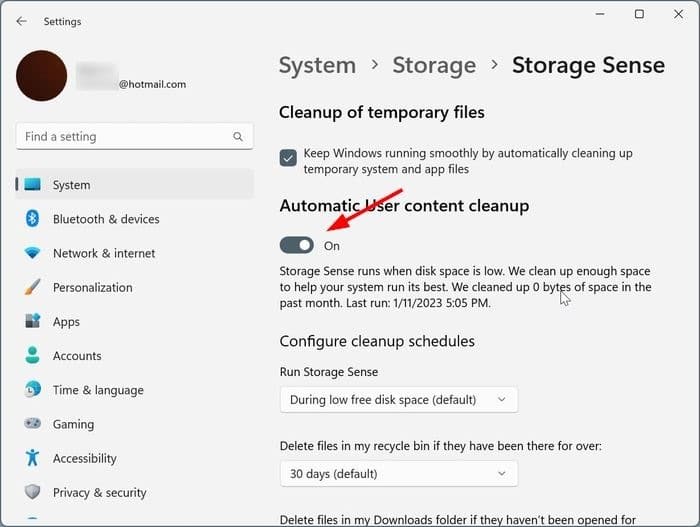 automatically delete old files from Recycle Bin in Windows 11 pic2