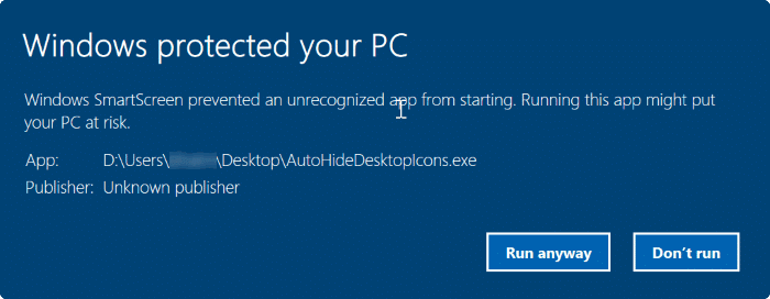 automatically hide desktop icons in Windows 10 pic1