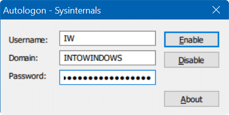 automatically login in Windows 10