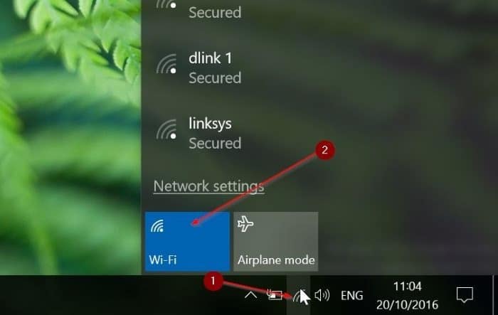 automatically turn on Wi Fi Windows 10 pic1