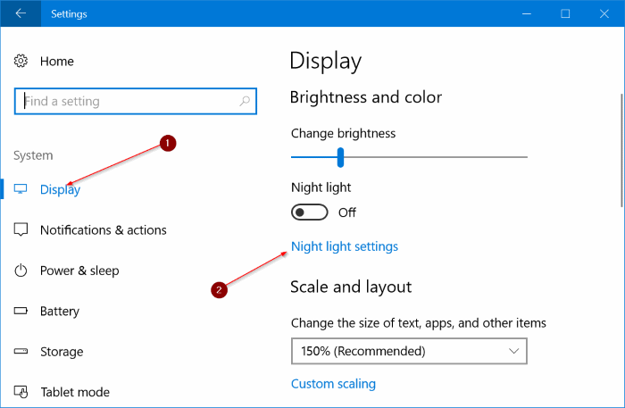 automatically turn on night light mode in Windows 10 pic1