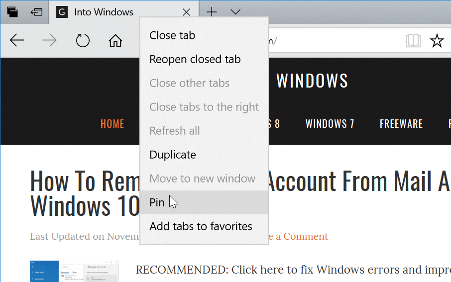 avoid accidentally closing tabs in Edge browser in Windows 10 pic1