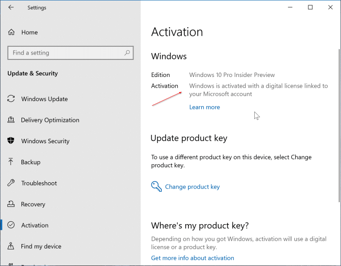 back up Windows 10 activation key