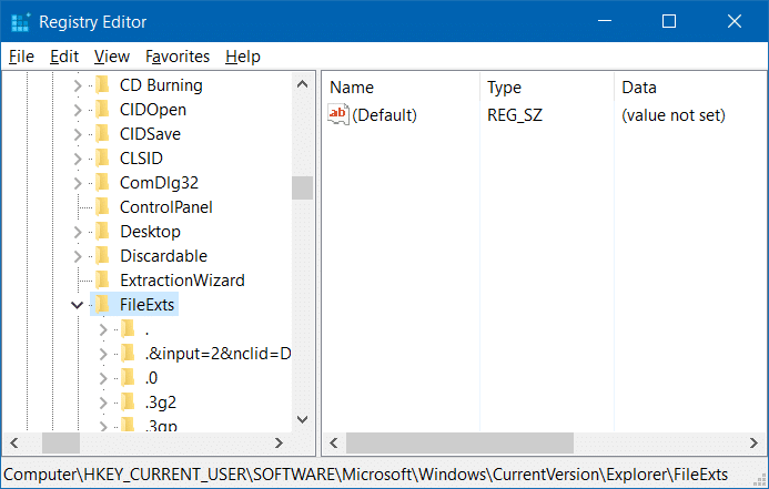 backup and restore file associations in Windows 10 step2