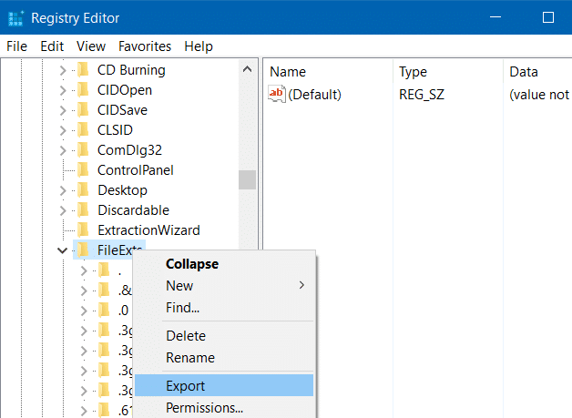 backup and restore file associations in Windows 10 step3