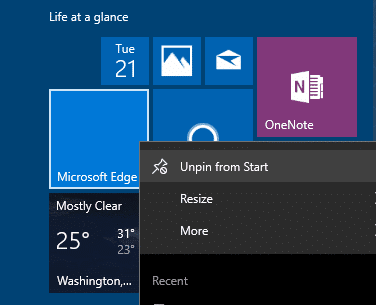 blank Start menu tiles Windows 10 pic3
