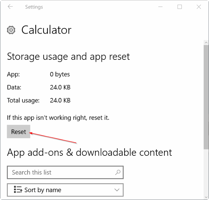 calculator app is not working in Windows 10 pic2