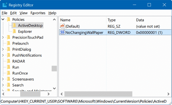 cannot change desktop background in Windows 10 pic5