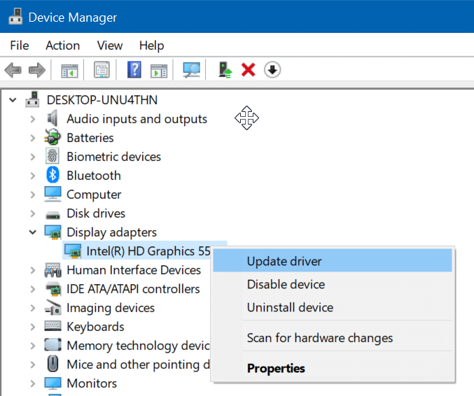 cannot change screen resolution in Windows 10 pic2