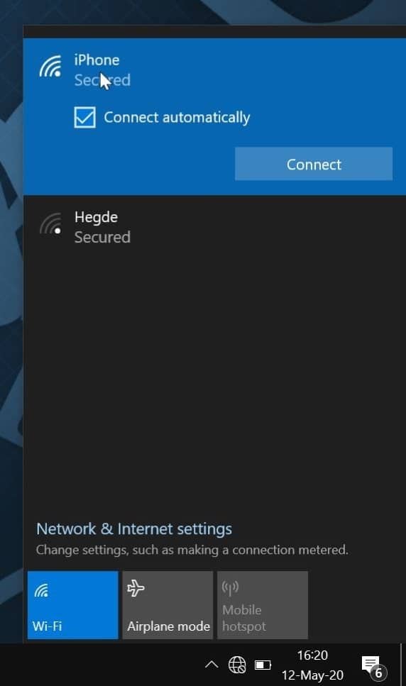 cannot connect to iphone hotspot in Windows 10 pic12