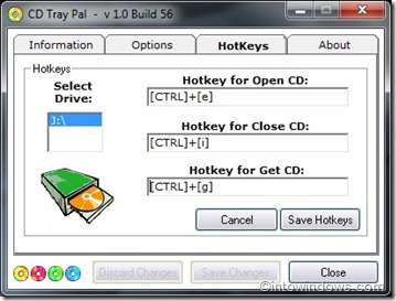 CD tray pal hotkeys