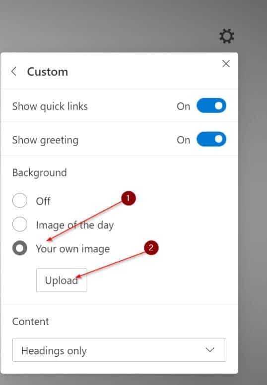 change Microsoft edge new tab background image pic2