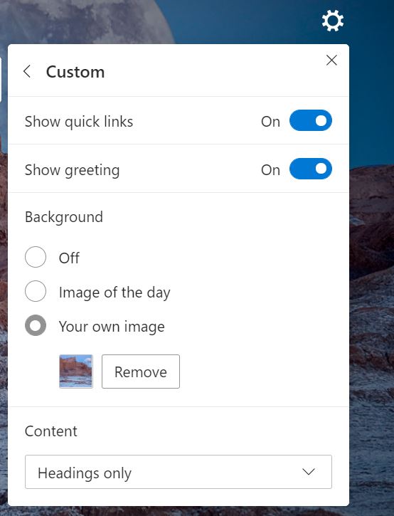 change Microsoft edge new tab background image pic5