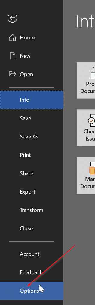 change Office 365 default saving location pic01