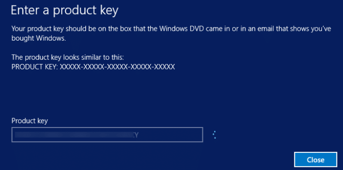 change Windows 10 product key pic01