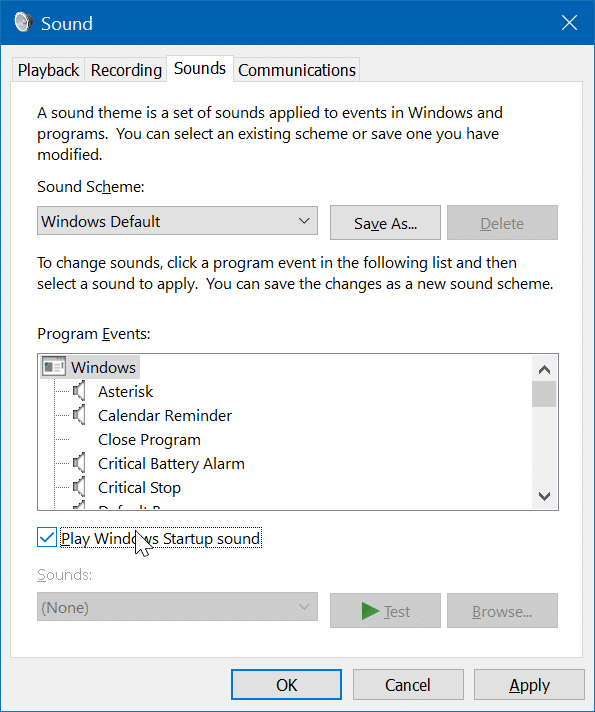 change Windows 10 startup sound pic2