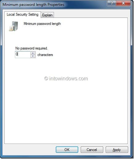 change admin account password in windows 7 Step 5