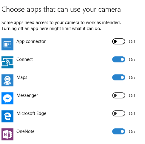 change app permissions in Windows 10 pic1