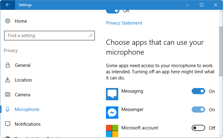 change app permissions in Windows 10 pic4