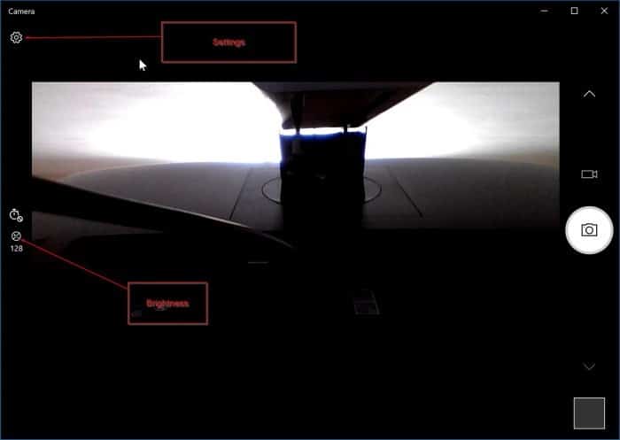 change camera settings Windows 10