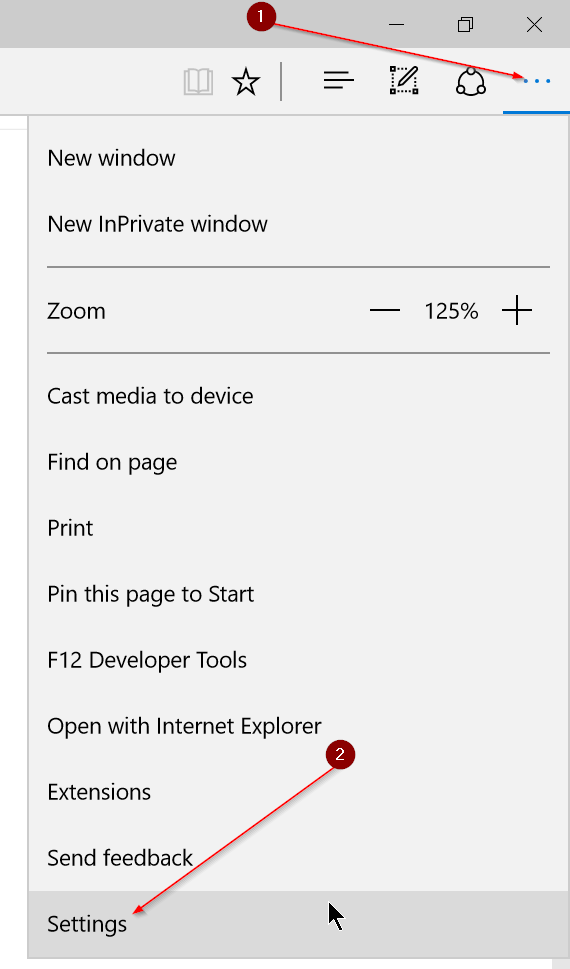 change default download folder in Edge step1