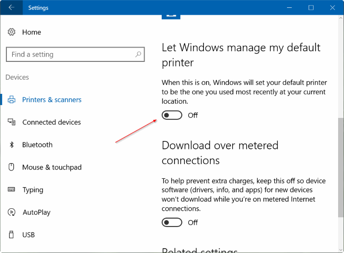change default printer in Windows 10 step3