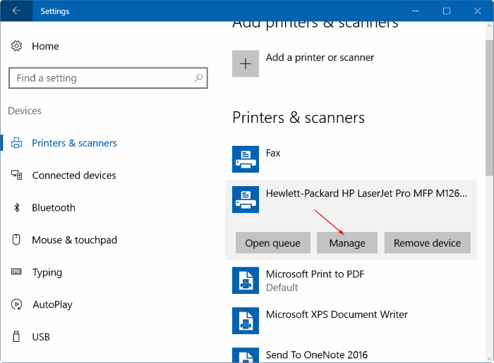 change default printer in Windows 10 step4