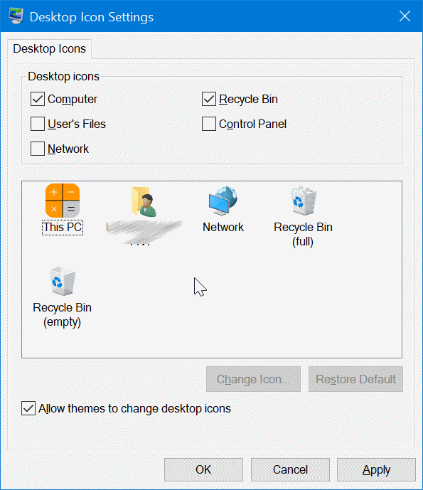 change desktop icons in Windows 10 pic7