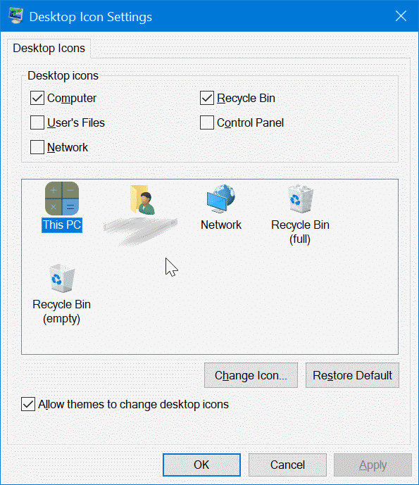 change desktop icons in Windows 10 pic8