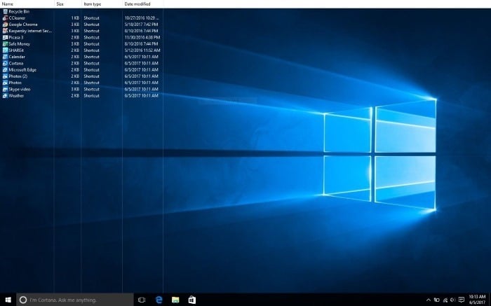 change desktop icons view in Windows 10