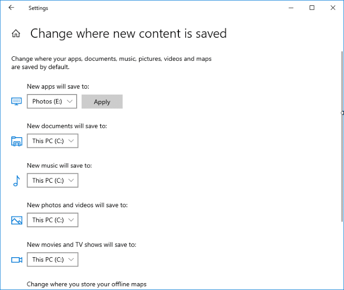 change download location of Windows Store apps in Windows 10 pic2