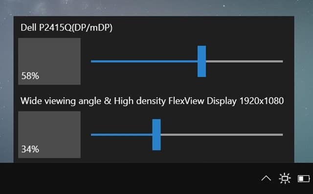 change external monitor brightness Windows 10