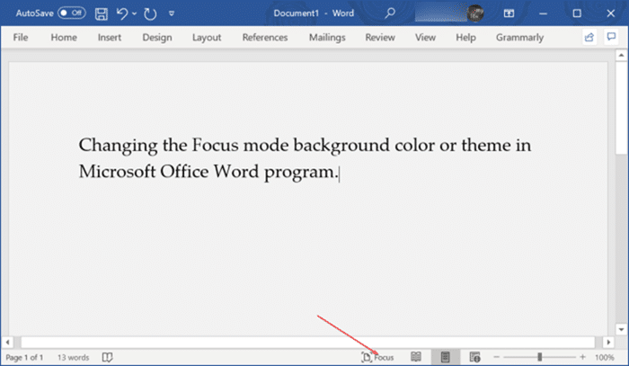 change focus mode background color in Office Word pic2