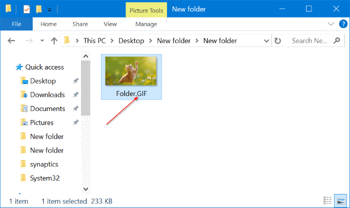 change folder picture in Windows 10 pic3.1
