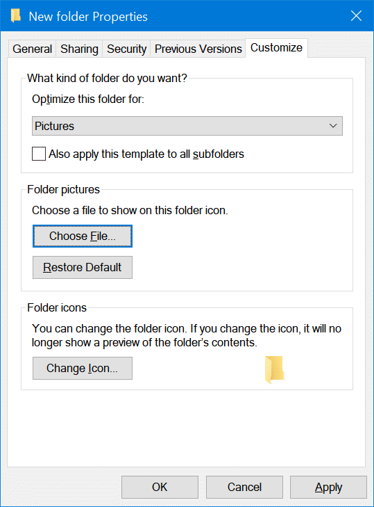 change folder picture in Windows 10 pic4.1