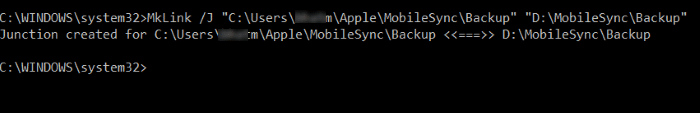 change iPhone itunes backup location in Windows 10