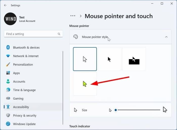 change mouse pointer cursor color in Windows pic6