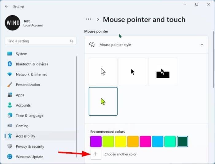 change mouse pointer cursor color in Windows pic7