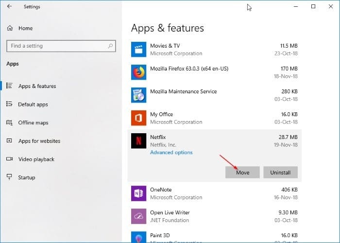 change netflix download location in Windows 10 pic2