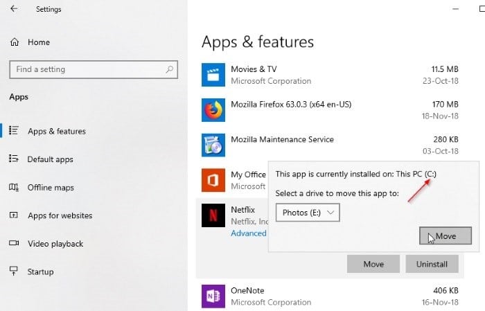 change netflix download location in Windows 10 pic4