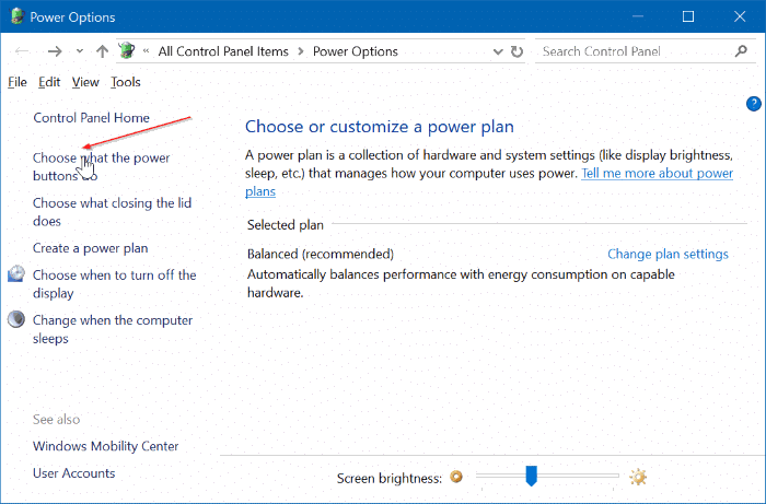 change power button settings in Windows 10 pic2