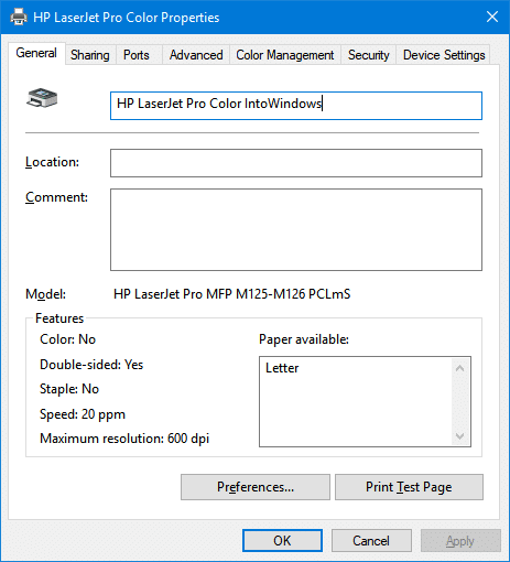 change printer name in Windows 10 pic7
